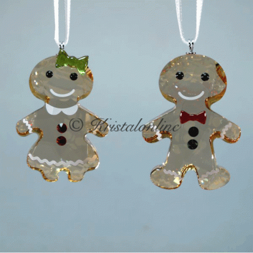 Swarovski Kristal | Kerst | Kerst Ornamenten | Kerst Ornament - Set - Peperkoek Paar | 5281766